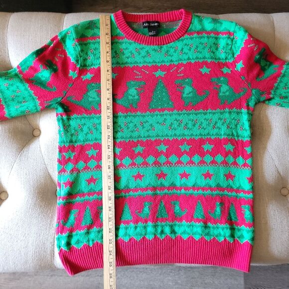 Alex Stevens Dinosaur Fair Isle Holiday Ugly Christmas Sweater Unisex Small - Picture 8 of 9